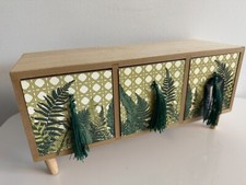 3 Drawer Storage Unit - Fern Leaf Design w/ Tassel Handles - Damaged