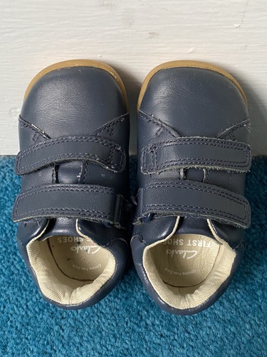 Clarks navy blue leather - navy,
