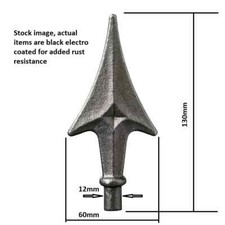 Railhead x20 Spear Diamond 130mm wrought iron metal gate fence head *BOXED 20*