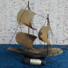 Vintage Horn Ship Model