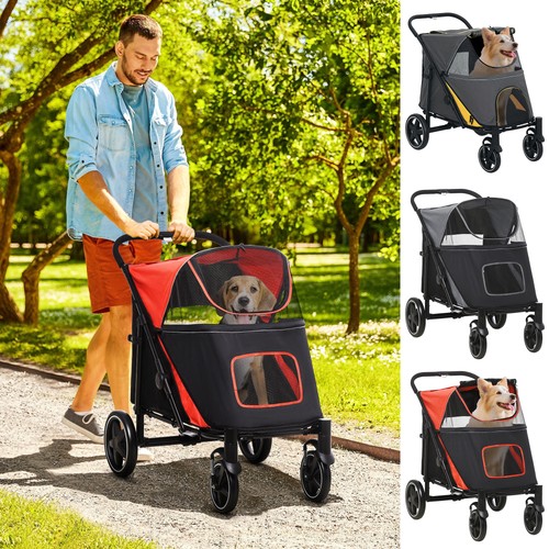 Pawhut foldable dog carriage - foldable,