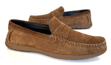 Mens HOTTER 'ETHAN' Brown Suede Slip-on Loafers Shoes Size UK 9 STD Exc Cond