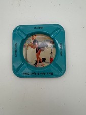 60'S Tin Pin-up Glamour Girl 4.5" Bar Ashtray, Louisiana Vintage Risque