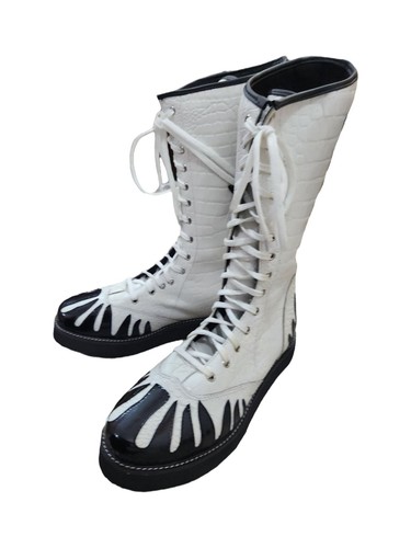 Pro wrestling white boots - pro, with