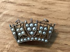 super 9ct gold hallmarked royal navy merchant navy crown sweetheart brooch badge