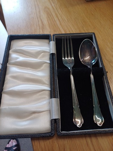 Vintage childs fork spoon - fork, &