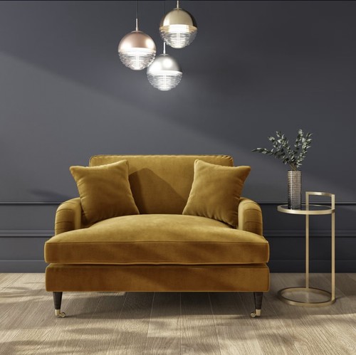 Loveseat sofa velvet couch - sofa,