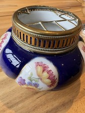 Antique Rose Bowl With Brass