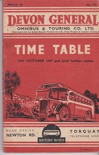 DEVON GENERAL BUS TIMETABLE BOOK OCT 1947