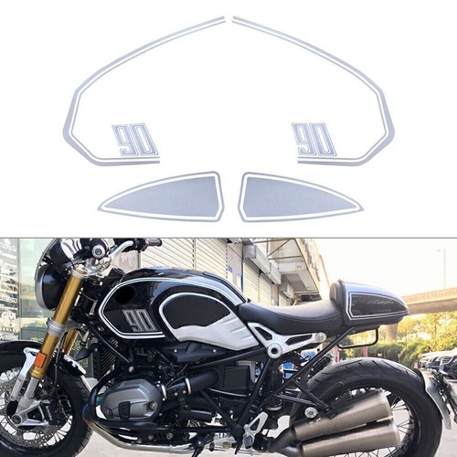Silver motorcycle tank pad - silver,