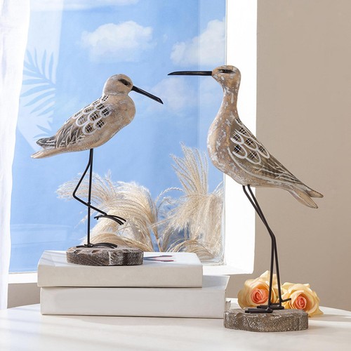 2pcs wooden seagull figurine - seagull,