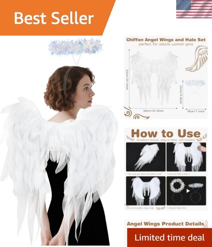 Chiffon fairy wings with halo - wings,