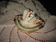 Art Deco Shelley Orange Damsons Queen Anne Shape Trio Set Pattern Number 11632 D