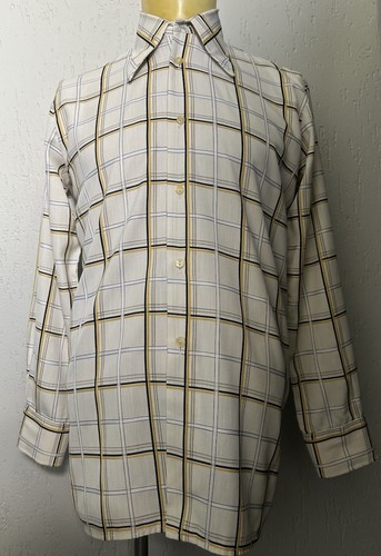 Men 1970s beige check - beige,
