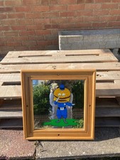 Large Vintage Rare Mirror BURGER Police CARTOON For Home, Bar, Pub, Man cave