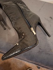 patent knee high boots size 8