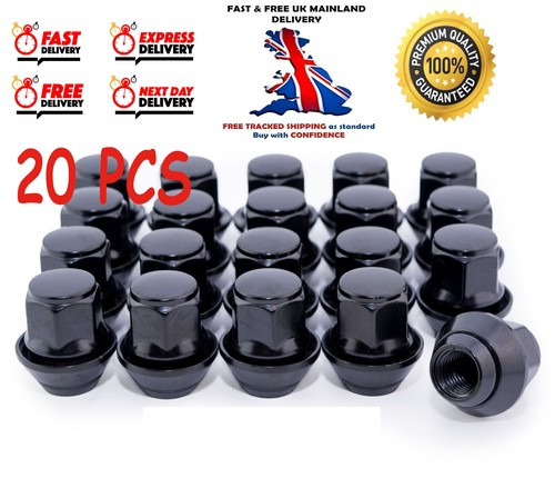 Alloy black wheel nuts - 20,
