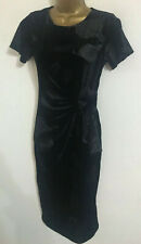 NEW ex DP Black Velvet Side Twist Party Evening Shift Pencil Dress Size 8-18