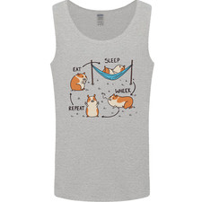 Hamster Eat Sleep Wheek Repeat Funny Mens Vest Tank Top