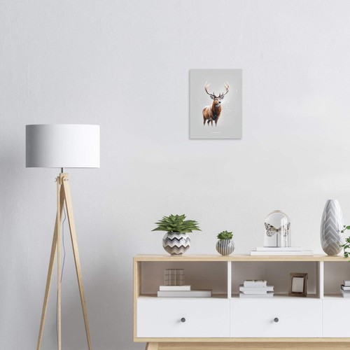 Red deer stag winter art - winter,