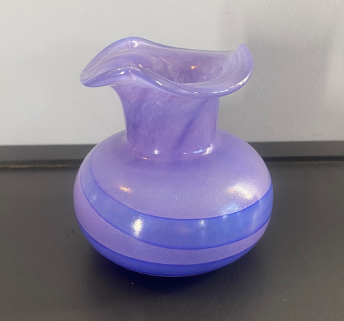 Hand blown glass vase blue - blown,