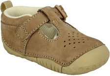 Clarks StartRite BABY JACK Sand Nubuck Boys T-bar Buckle Pre-Walkers Size UK 2E