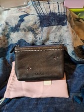 Radley Small Leather Make Up Bag . Brown .