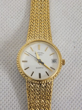 Rotary Gold Tone Mesh Strap Cocktail Watch   (Fox)
