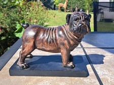 VINTAGE RESIN FIGURE OF A BRITISH BULLDOG. 18cm H x 23cm W