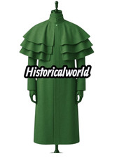 New Green Regency Garrick overcoat coach Man's Coat Triple Caped Fast Ship