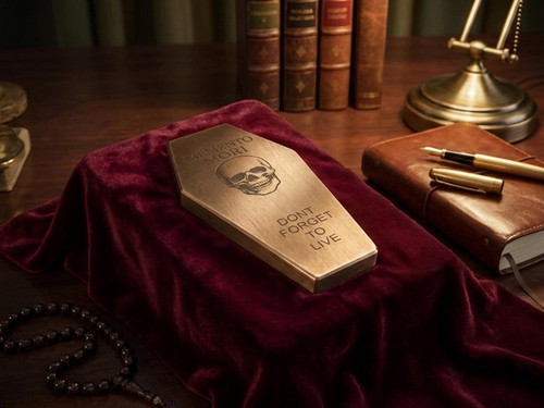 Solid brass coffin worry stone - brass,