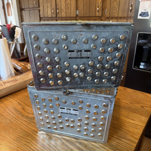 Two vintage metal gym pool - metal,