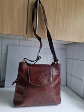 FIRENZE VINTAGE DESIGNER WOMENS BROWN LEATHER SHOULDER TOTE SATCHEL HANDBAG