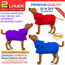 UK Dog Bathrobe Towel Microfibre Bath Robe Pet Super Absorbent Drying Coat S-3XL
