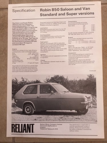 Reliant robin 850 - robin,