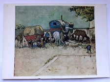 Vintage Art Postcard Vincent Van Gogh 1881 The Gypsy Caravan Musee du Louvre Oil