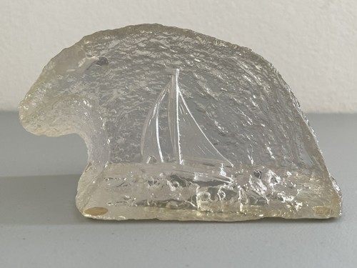 Vintage lucite sailboat wave - vintage,