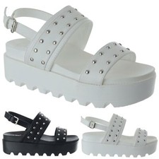 WOMENS LADIES OPEN TOE STUDS