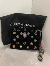 Brand New Kurt Geiger Mini Velvet Kensington Bag With Coloured Gems