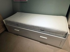IKEA BRIMNES Day-bed w 2 drawers/2 white mattresses, W 86 x L 205 H 57 CM