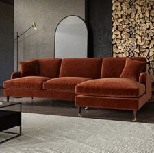 4 Seater Sofa L-Shaped Velvet