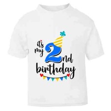 It's My 2nd Second Birthday Children's Kids T-Shirt T Shirt Boys Cake Smash NEW