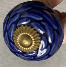 Blue Ceramic Decorative Door Knob