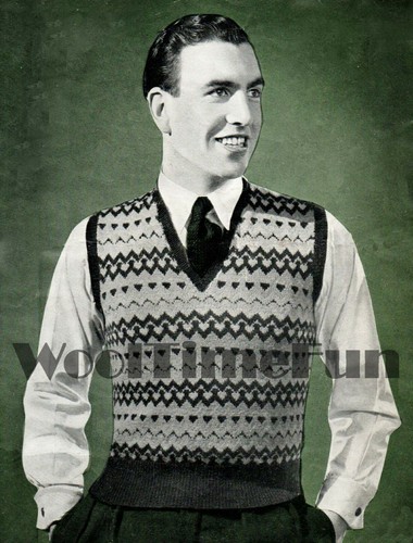 Knitting pattern men - pattern, vintage
