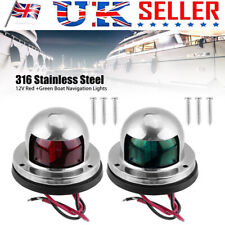 Marine NAV 12V LED LIGHTS Silver Side Mount Port & Starboard Boat Navigation UK