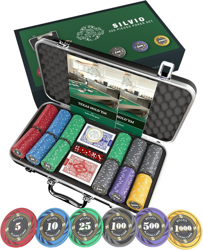 Complete poker set with - poker,