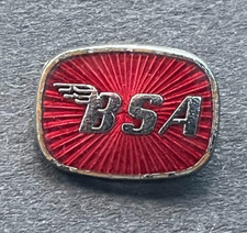 MOTORCYCLE Pin Badge BSA Red