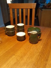 Apilco Coffee Cups X4 Sugar Bowl And Jug