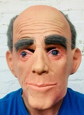 Old Man Mask Bald Head Latex