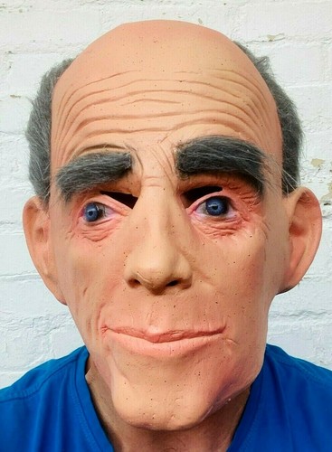 Old man mask bald head - old, latex